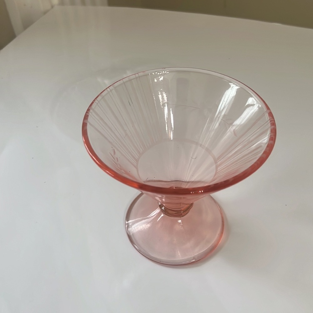 Pink Depression Glass Compote - Picture 4 of 6